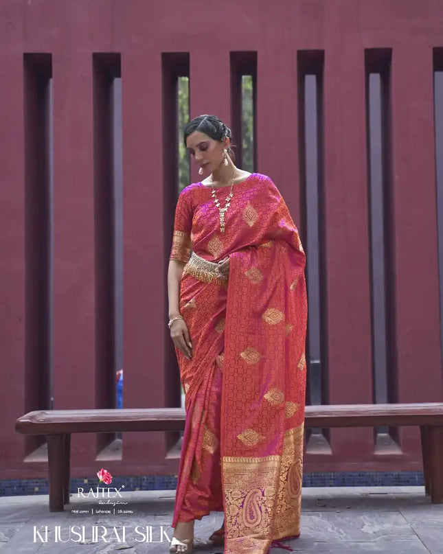 Rajtex Khushrat Satin Silk Festival Wear Sari Collection 266003