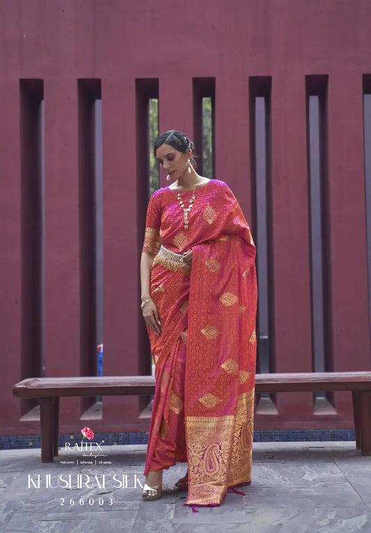 Rajtex Khushrat Satin Silk Festival Wear Sari Collection 266003