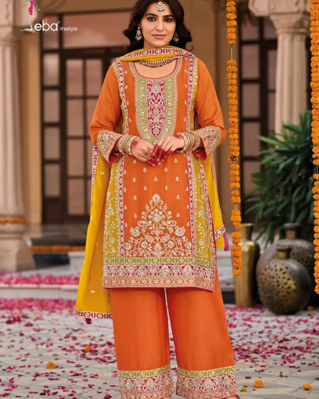 Eba Swara 2 Chinon Salwar Kameez With Embroidery Work