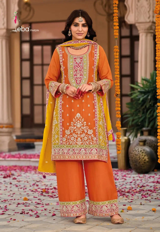 Eba Swara 2 Chinon Salwar Kameez With Embroidery Work