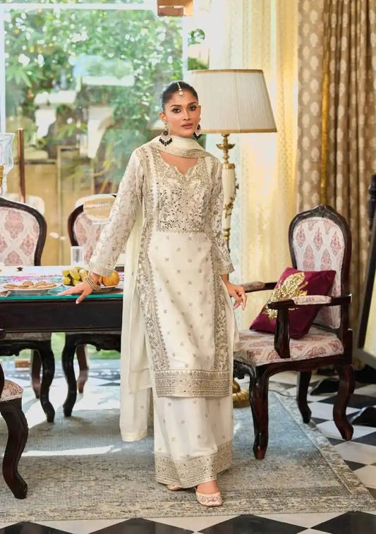 Eba Bliss Chinon With Embroidered Ready Made Suits