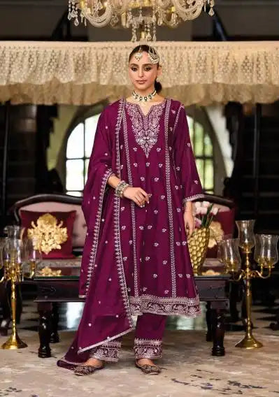Eba Serena Chinon Embroidered Ready Made Suits