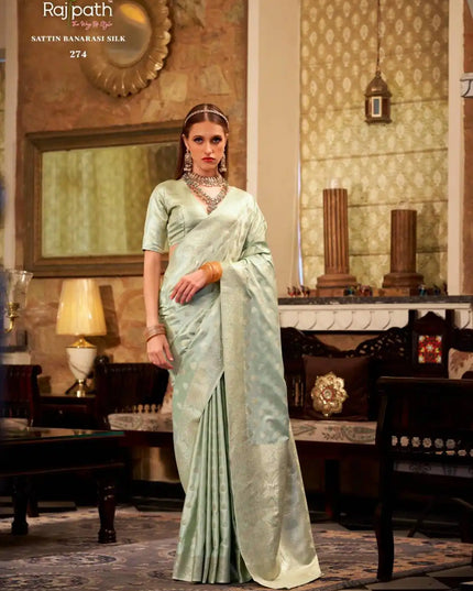 Rajpath Shella Gold Soft Satin Silk Sari Collection 274