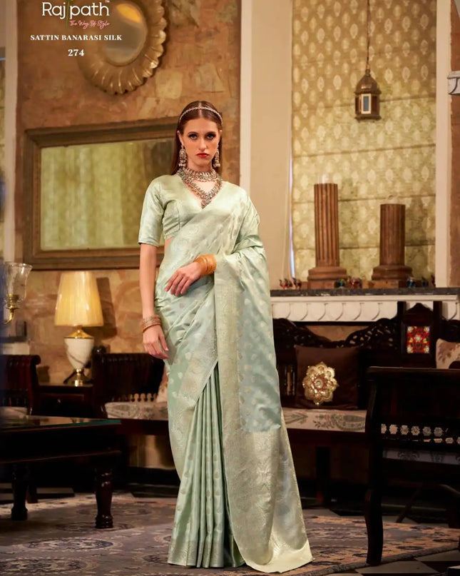 Rajpath Shella Gold Soft Satin Silk Sari Collection 274