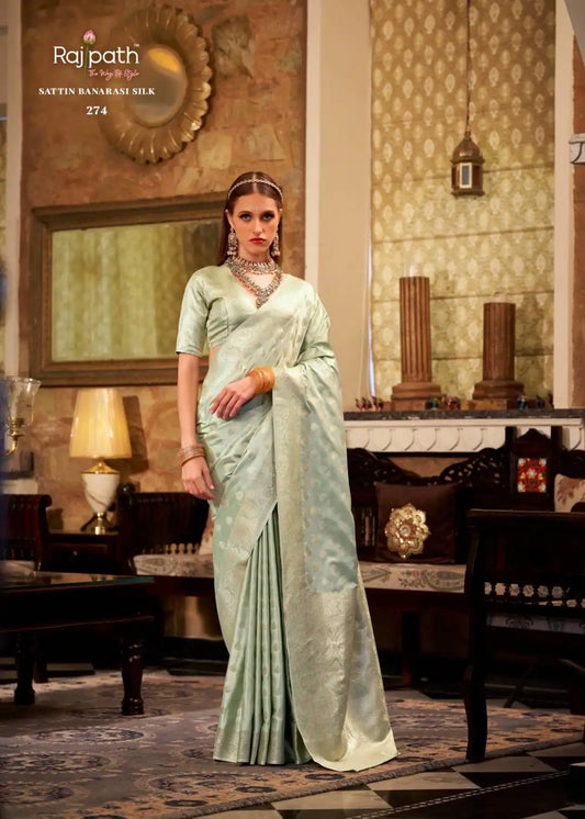 Rajpath Shella Gold Soft Satin Silk Sari Collection 274
