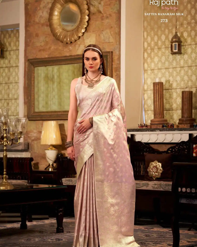 Rajpath Shella Gold Soft Satin Silk Sari Collection 273