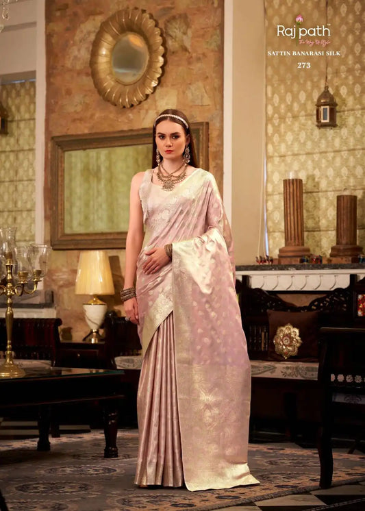 Rajpath Shella Gold Soft Satin Silk Sari Collection 273