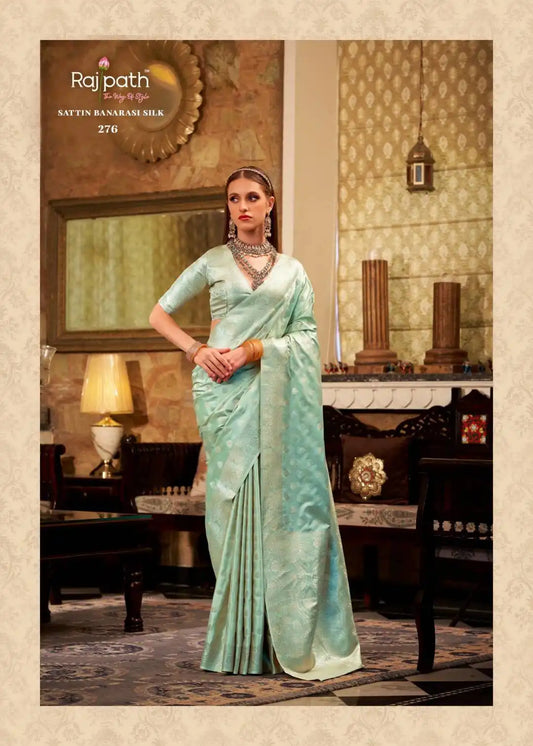 Rajpath Shella Gold Soft Satin Silk Sari Collection 276