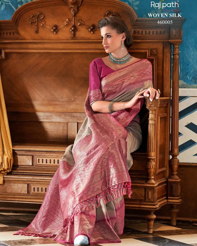 Rajpath Roseberry Silk Soft Silk Designer Sari  460005