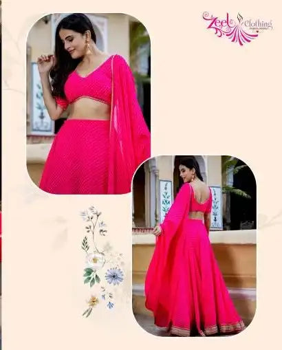 Zeel Vol 22 Pink Color Georgette Designer Lehenga Choli Party Wear Collection