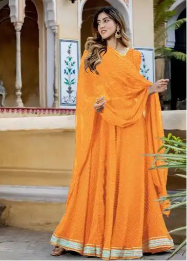Zeel Vol 22 Orange Color Georgette Designer Lehenga Choli Party Wear Collection