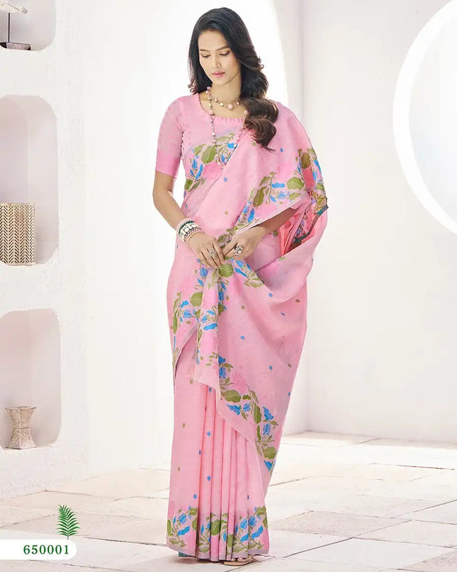 Rajpath Gulabi Linen Silk Sari Collection 650001