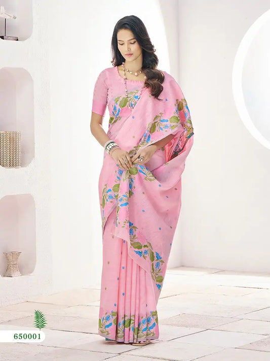 Rajpath Gulabi Linen Silk Sari Collection 650001