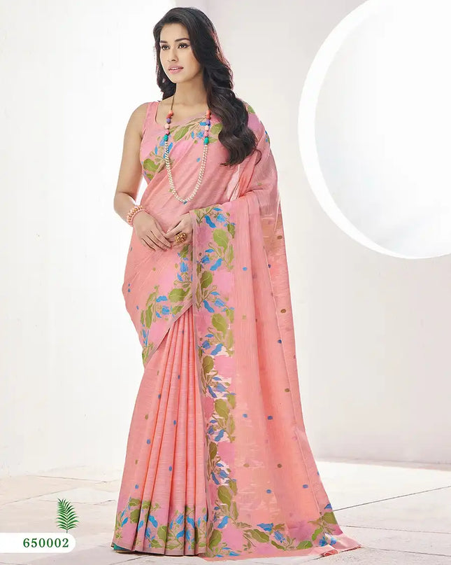 Rajpath Gulabi Linen Silk Sari Collection 650002