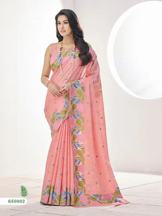 Rajpath Gulabi Linen Silk Sari Collection 650002