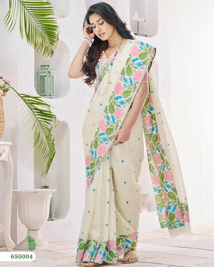 Rajpath Gulabi Linen Silk Sari Collection 650004