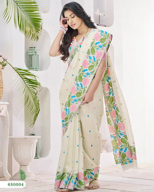Rajpath Gulabi Linen Silk Sari Collection 650004