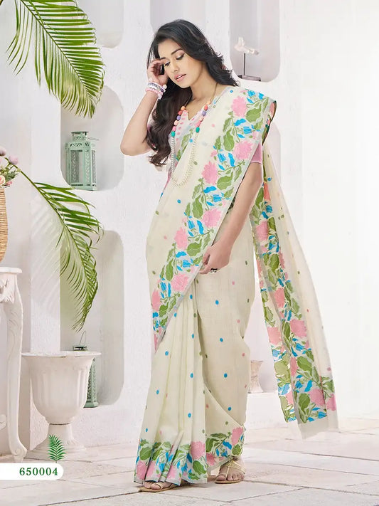 Rajpath Gulabi Linen Silk Sari Collection 650004