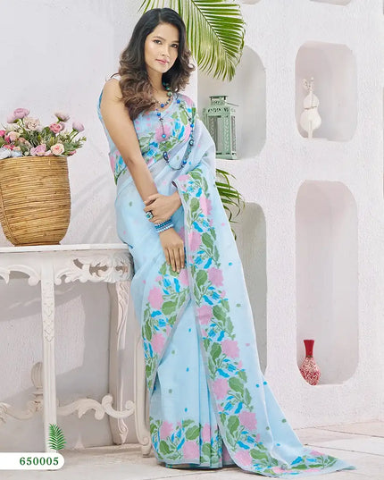 Rajpath Gulabi Linen Silk Sari Collection 650005