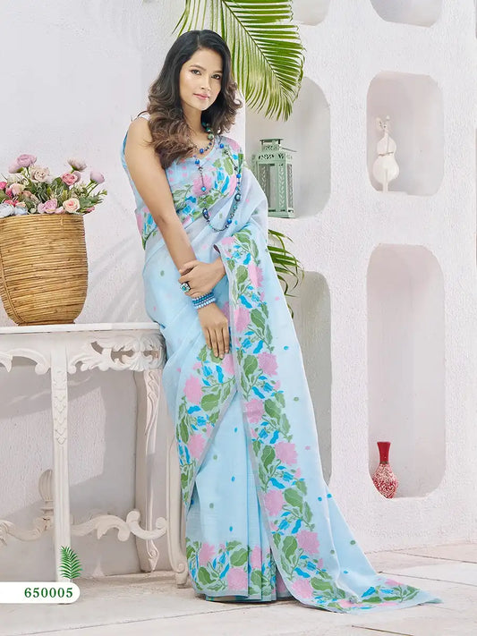 Rajpath Gulabi Linen Silk Sari Collection 650005