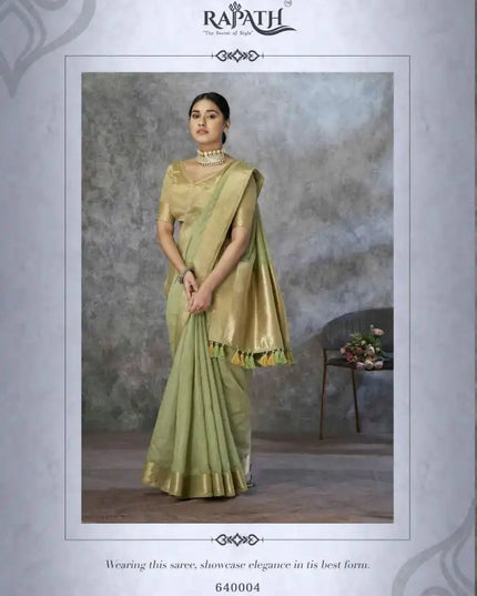 Rajpath Ronak Tissue Silk With Zari Border Saree Collection 640004