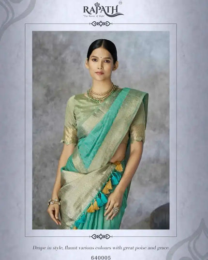 Rajpath Ronak Tissue Silk With Zari Border Saree Collection 640005
