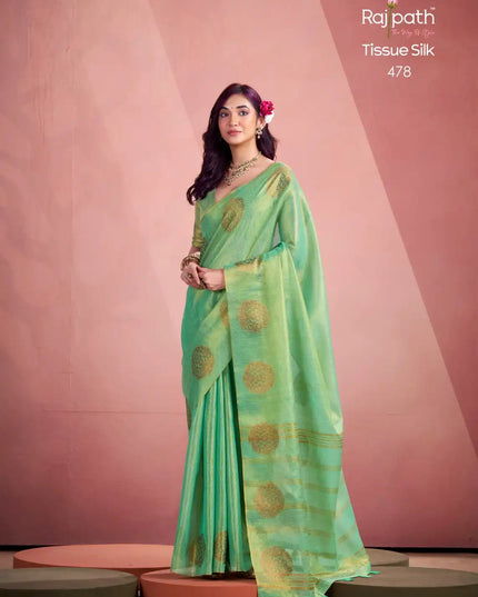 Rajpath Mini Silk Tissue Weaving Saree Collection 478
