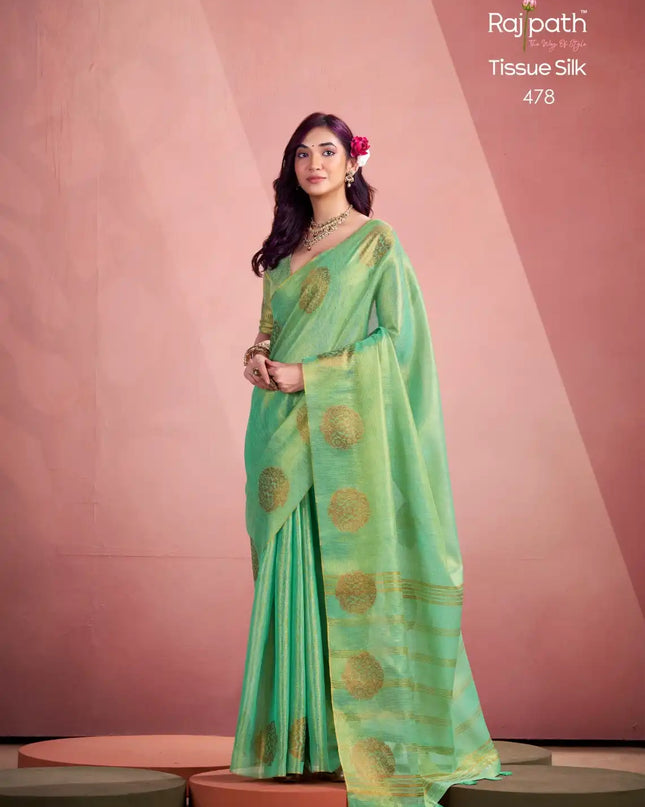 Rajpath Mini Silk Tissue Weaving Saree Collection 478