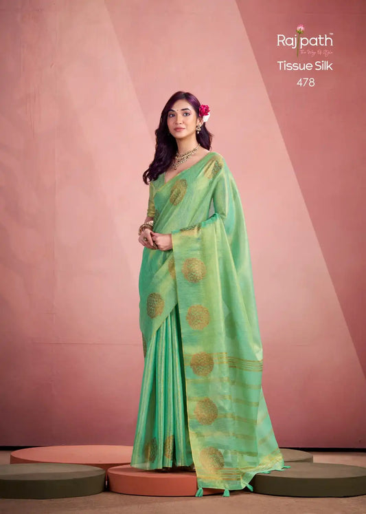 Rajpath Mini Silk Tissue Weaving Saree Collection 478