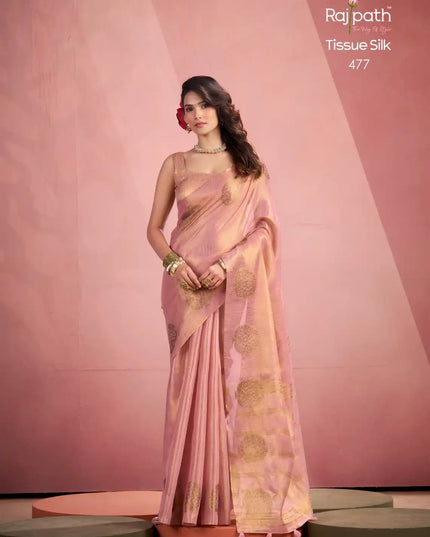 Rajpath Mini Silk Tissue Weaving Saree Collection 477