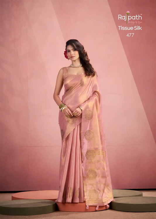 Rajpath Mini Silk Tissue Weaving Saree Collection 477