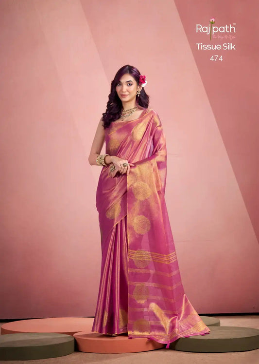 Rajpath Mini Silk Tissue Weaving Saree Collection  474
