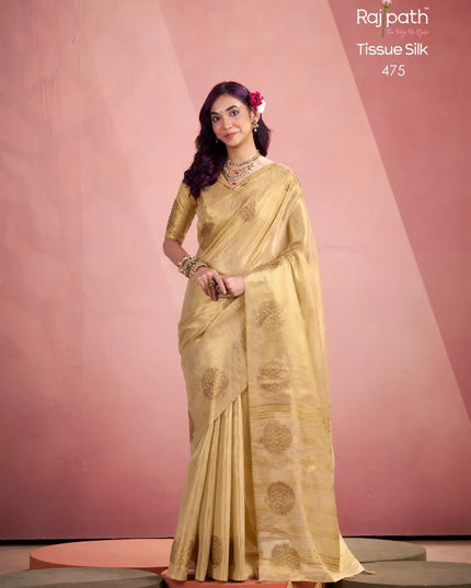 Rajpath Mini Silk Tissue Weaving Saree Collection 475