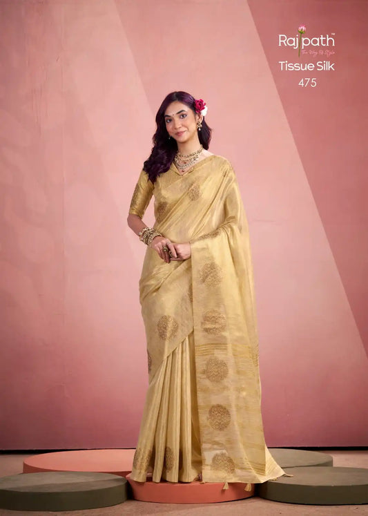 Rajpath Mini Silk Tissue Weaving Saree Collection 475