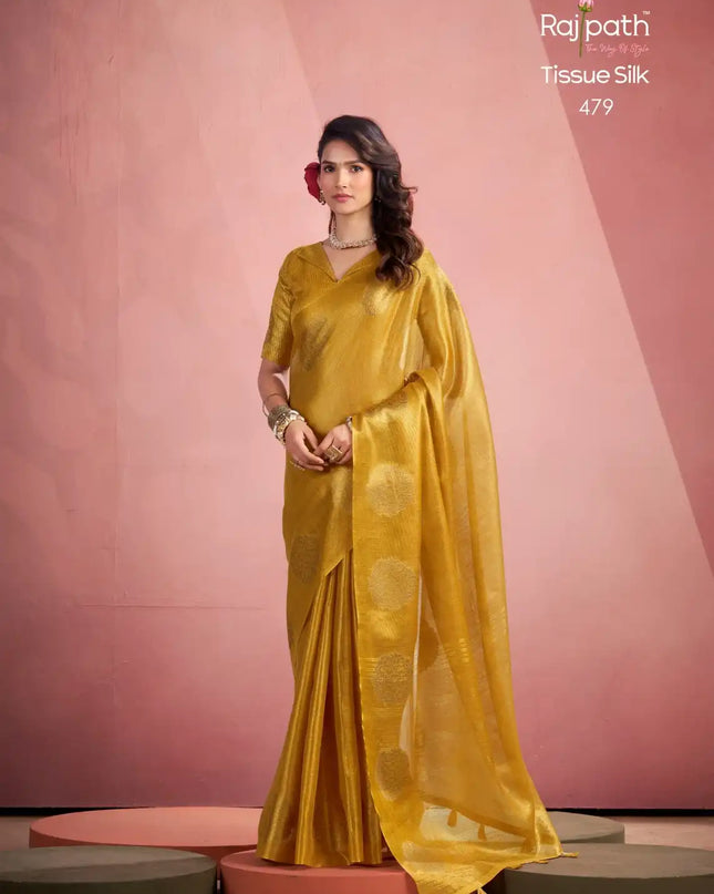 Rajpath Mini Silk Tissue Weaving Saree Collection 479