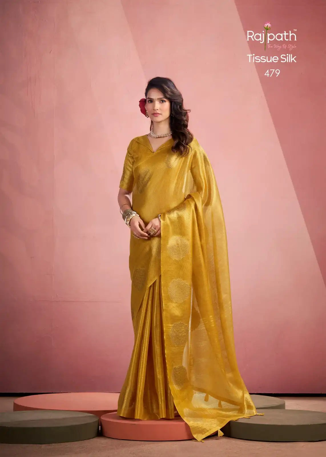 Rajpath Mini Silk Tissue Weaving Saree Collection 479