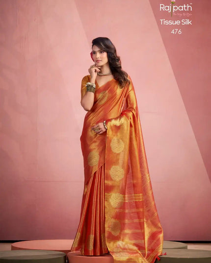Rajpath Mini Silk Tissue Weaving Saree Collection 476