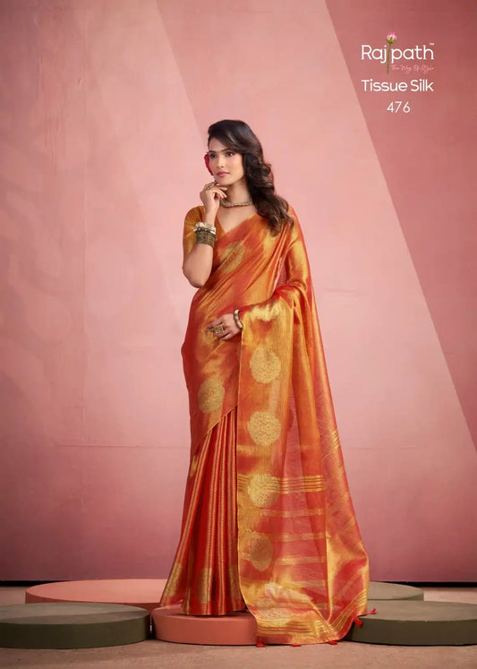 Rajpath Mini Silk Tissue Weaving Saree Collection 476