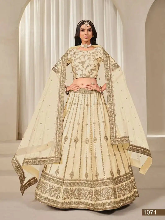 Mehvish Mohini Vol 1 Cream Color Art Silk Designer Lehenga Choli Collection 2025