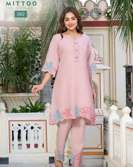 Mittoo Krivaa Viscose Weaving Co Ord Set With Heavy Work