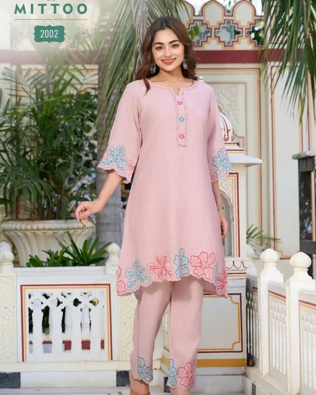 Mittoo Krivaa Viscose Weaving Co Ord Set With Heavy Work