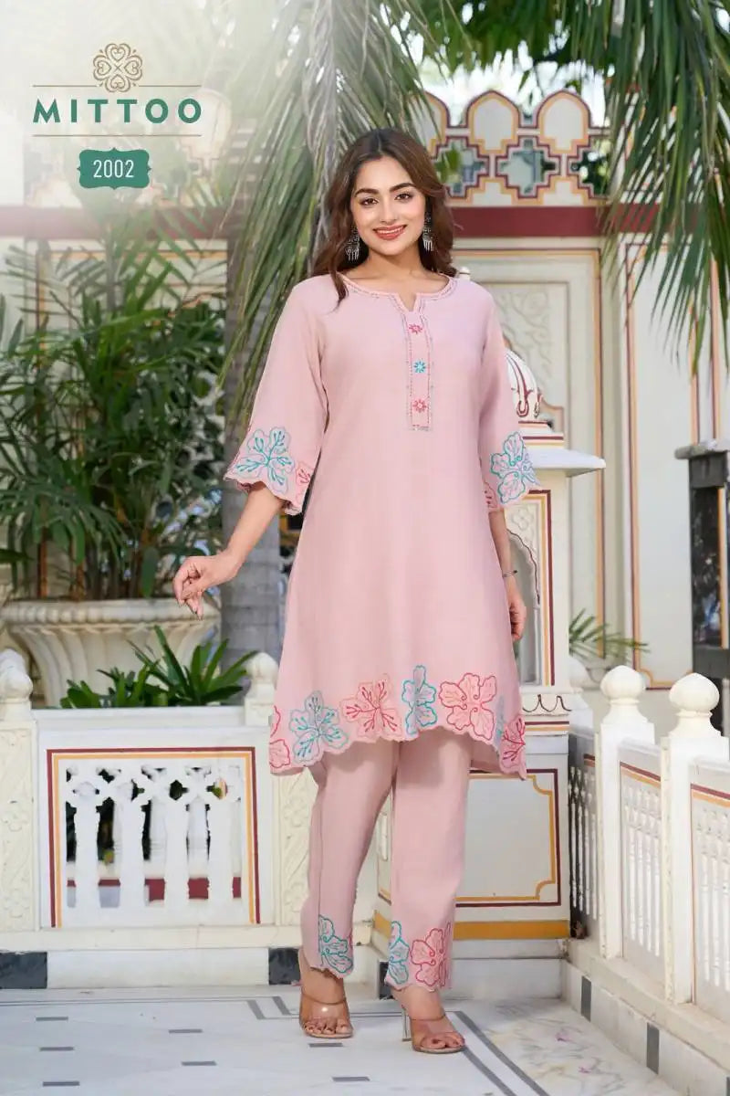 Mittoo Krivaa Viscose Weaving Co Ord Set With Heavy Work