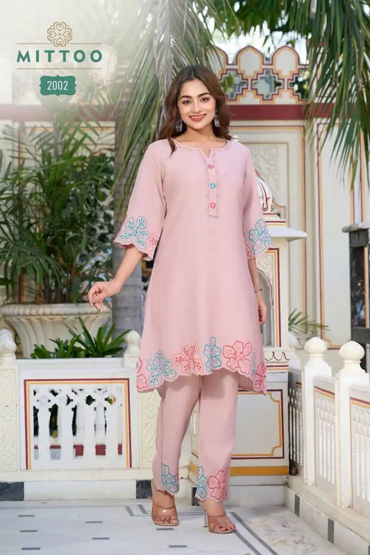 Mittoo Krivaa Viscose Weaving Co Ord Set With Heavy Work