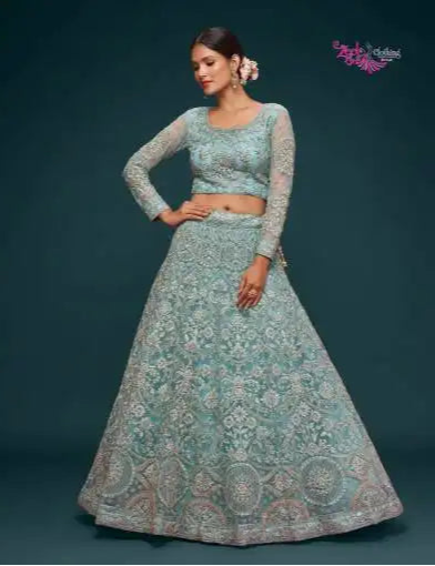 Zeel The Shimmers Vol 1 Babyblue Color Soft Net Lehenga Choli Collection 2025