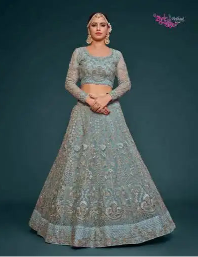 Zeel The Shimmers Vol 1 Celadon Color Soft Net Lehenga Choli Collection 2025