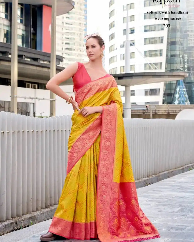 Rajpath Sugandh Silk Soft Silk With Bandhani Sarees Collection 203
