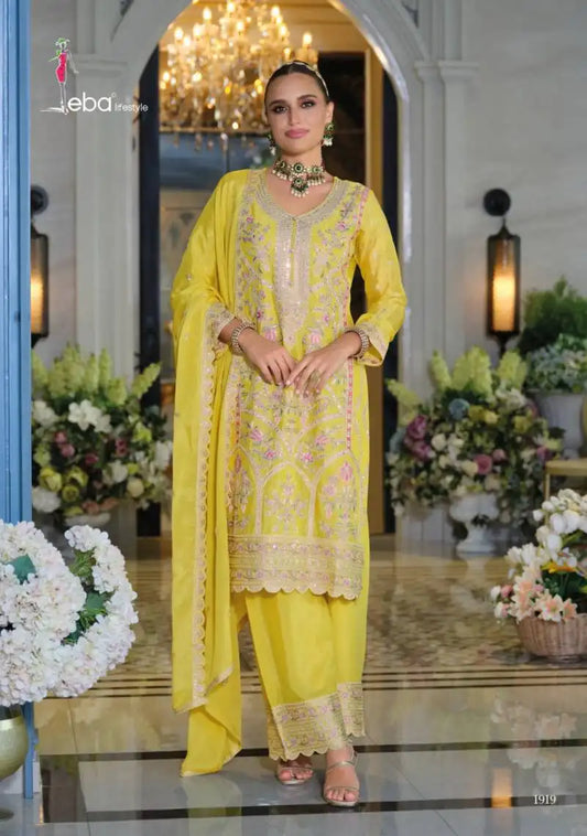 Eba Sitaaray Chinon With Embroidered Ready Made Suits Collection