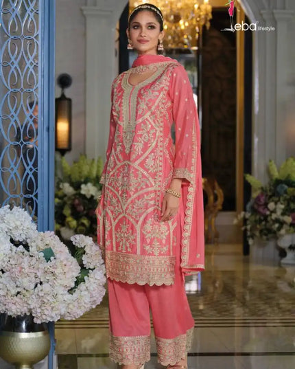 Eba Sitaaray Chinon With Embroidery Kurti pant Dupatta Collection