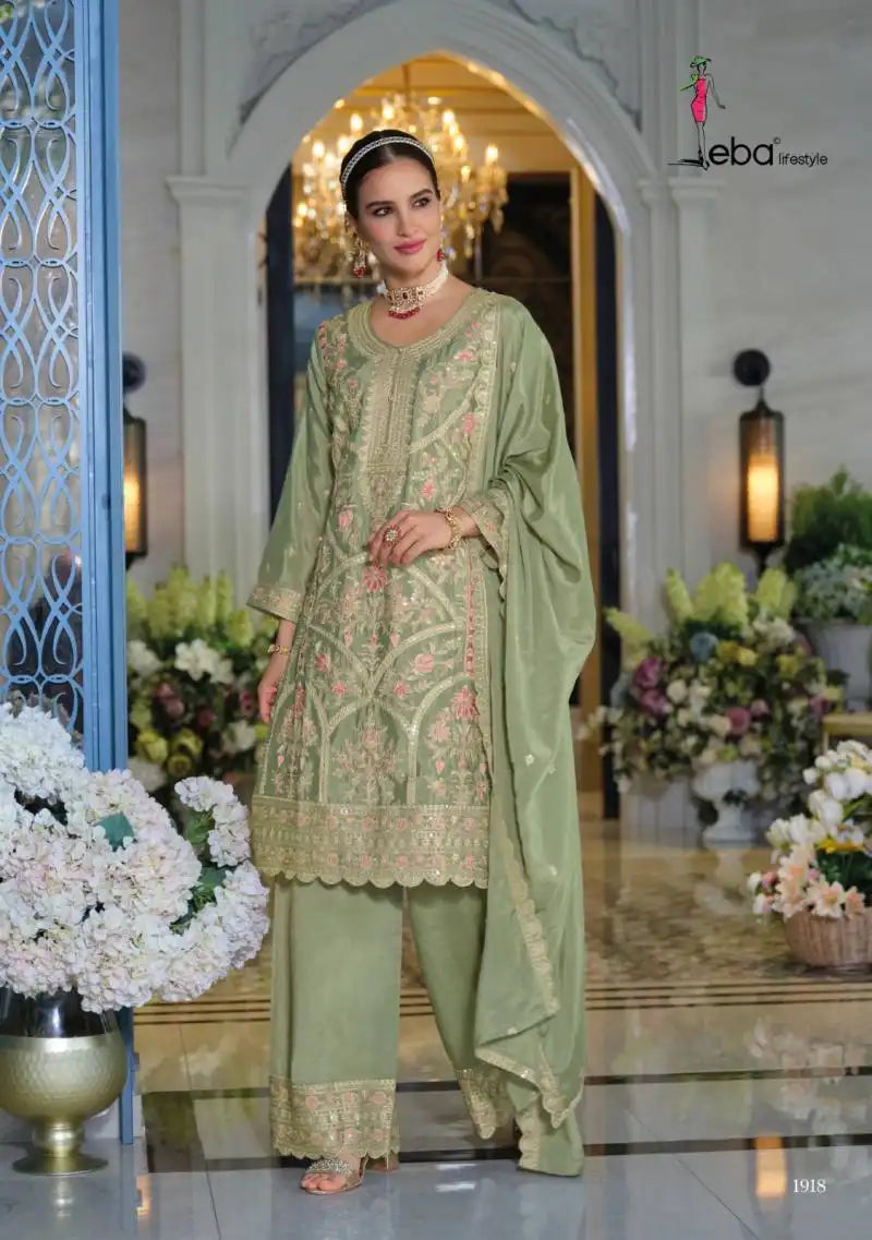 Eba Sitaaray Chinon With Embroidery Ready Made Suits Design