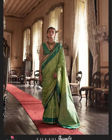 Rajtex Kilkari Tussar Silk Weaving Fancy Saree 417001